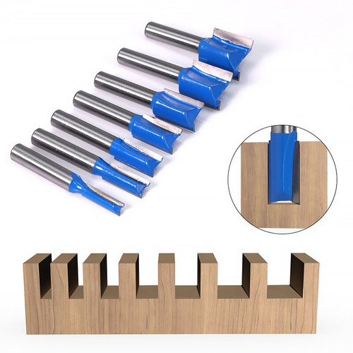 8mm Shank Straight Woodworking Router Bit Set Carpenter Milling Cutter 1/7PCS - Picture 2 of 18