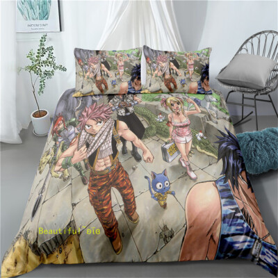 Fairy Tail Queen/Single/Double/King Bed Quilt Doona Duvet Cover Set Anime 