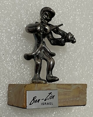 Ben - Zion Israel ベン・ザイオン・イスラエル シルバー 925 BEN ZION ISRAEL 925 STERLING SILVER JEWISH FIDDLER PLAYS VIOLIN