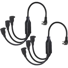 2PACK1.5FT 3 Outlet Power Splitter Extension Cord - 18INCH 1 to 3 Flat Plug E...