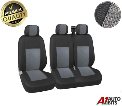 Gris Utilitaire Bus Camion Premium Tissu Siège Housses Protection Universel Easy - Photo 1/4