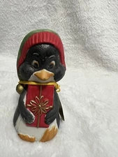 Vtg JASCO CHRISTMAS CRITTER BELLS BISQUE PORCELAIN Penguin Gift 1980 TAIWAN