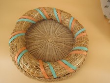 New 12" Natural Straw Wreath Form 12" Wicker Low Basket and 8" Wicker Circle