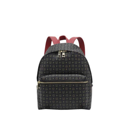 Pollini Rucksack Heritage Logo Print All Over schwarz-rot