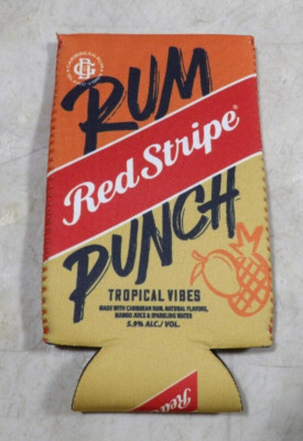 Red Stripe Beer Rum Punch Coozie Koozie Cozy Can Bottle Holder NOS