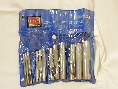 NEW LICOTA 12 PC HOLLOW PUNCH SET #HP12S