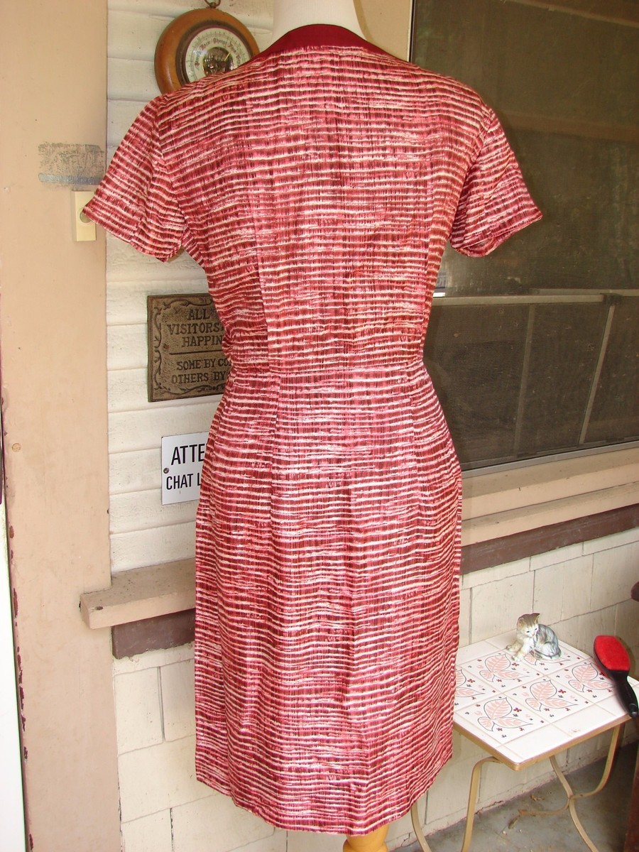 burgundy rockabilly dress Mabel Striped Shirt Dress In Burgundy main image 1