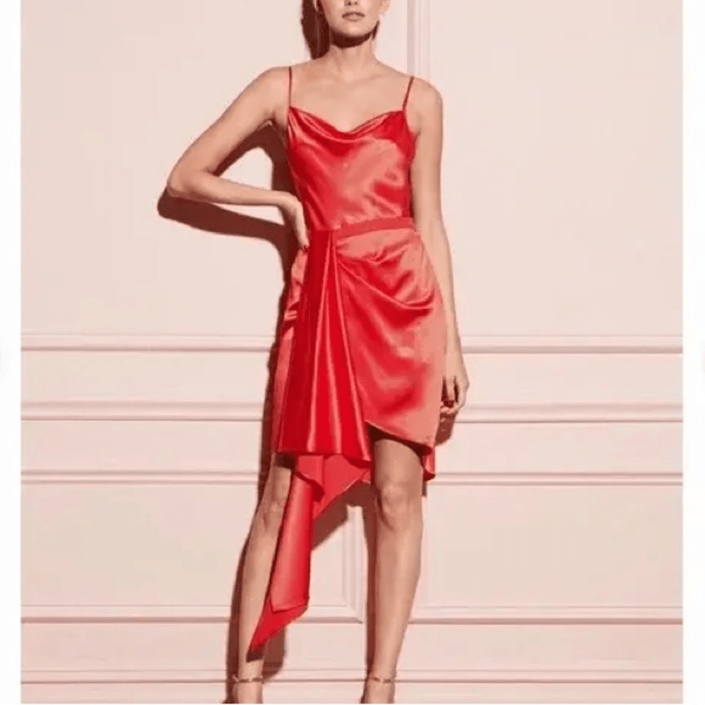 Fleur Du Mal Cascade Red Silk Dress