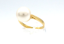 Size 52 Ring 750 GOLD 18K Yellow Gold Bague Pearl Pearl Design Oro G2609/24