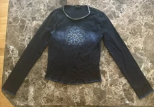 Vintage Y2K Boho 00s Biker Baby Tee Shirt Top Moto Grunge Alt Retro Size XXS/XS