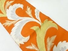 7308621: JAPANESE KIMONO JAPANESE NAGOYA OBI / WOVEN ARABESQUE