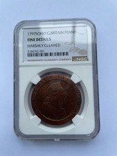 1797 Soho G.Britain Penny coin . Fine Details .