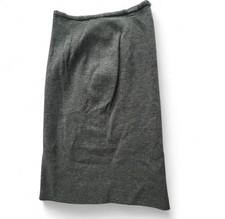 1960  s Vintage 100 Pure Wool Pencil Skirt Size 10 26x26 Grey Made in Italy