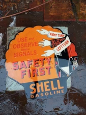 PORCELIAN SHELL ENAMEL SIGN SIZE 24X24 INCHES