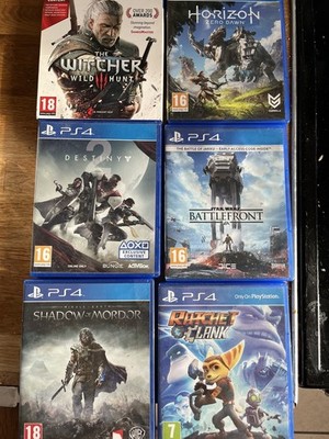 PS4 Spielepaket, Witcher 3 Wild Hunt, Horizon Zero Dawn, Shadow of Mordor x 6