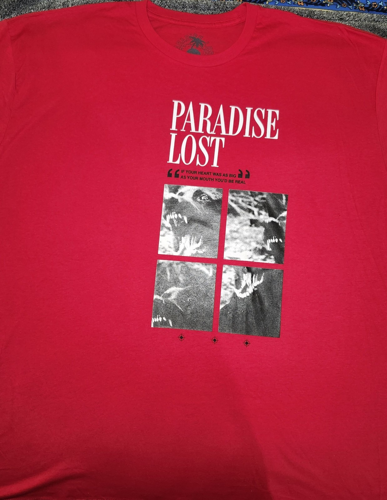 Paradise Lost Graphic Print Men's T-Shirt Red Cotton Crew Neck Short Sleeve