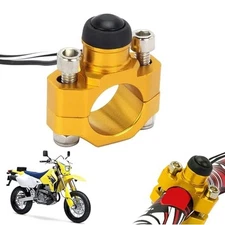 CNC Dirt Bike Engine Stop Start Kill Switch Button CNC with Mounting Gold