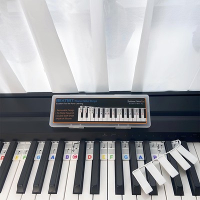 BEATBIT Piano Note Strips Pro, Thickened Anti-Stuck, Fit 88/61 Key Piano Keyb...