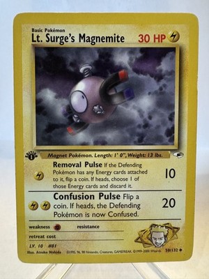 Lt. Surge's Magnemite 1. Edition | Gym Heroes 80/132 | Pokemon Karte EN EXC