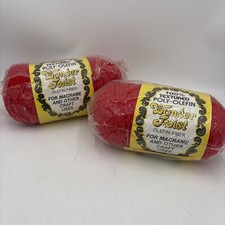 Lot of 2 - Wonder Twist Red 9mm Macrame Fiber 100 Yards Olefin New Old Stock