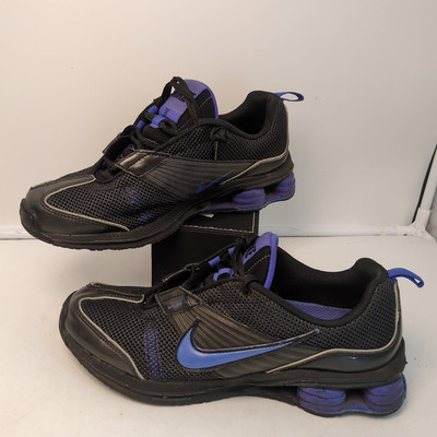  2009 Nike Plus + Shox Diamond Flex Shoes Black Purple 366198-051 Women's Sz 7
