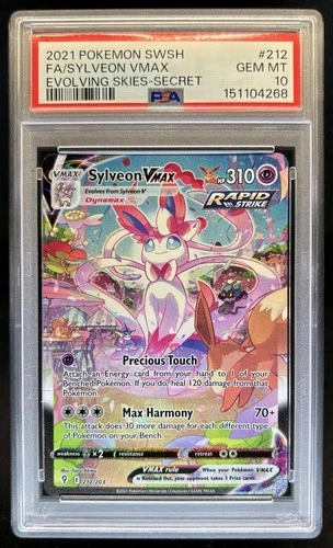 2021 Pokemon SWSH Evolving Skies Sylveon VMAX #212/203 PSA 10 GEM MINT