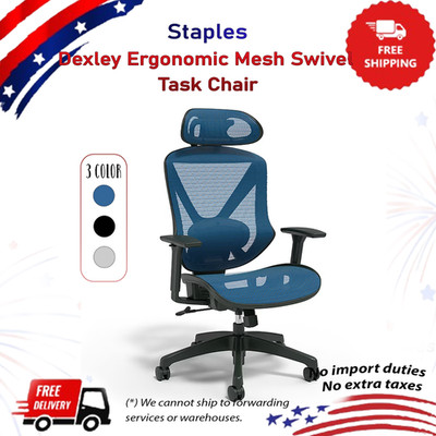 Staples Dexley Ergonomic Mesh Swivel Task Chair Office Computer Seating
