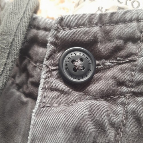 Abercrombie & Fitch pantaloncini cargo pesanti cravatta vita tasche utili da uomo taglia 33 - Foto 11 di 12
