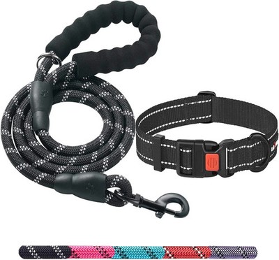 Correa Para Perros Resistente - Mango Acolchado Comodo, 5 Pies De Largo - Co...