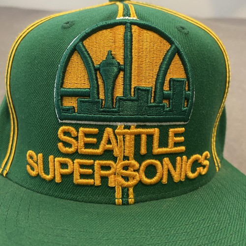 Cappello berretto Seattle Supersonics snap back NBA basket uomo legno duro classico anni 90 - Foto 2 di 9