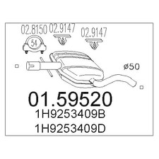 MTS Mitteltopf NEU für VW Golf III Variant 1H5 1.6 2.0 1.9 SDI+TDI Auspuff Anbau