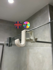 Shower Glass Hook | Fits Glass or Frames up to 29mm | 20 Colours | No-Drill