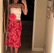 Tropical Hot Pink Romantic Skirt Large Flowy ...