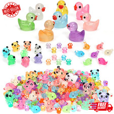 Luminous Mini Resin Ducks Tiny Animals Glow in the Dark Duck Panda Dolphin Mushr