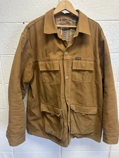 Wrangler Mens Aztec Lined Chore Jacket Barn Coat Tan Brown Size XL