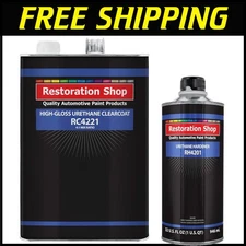 Professional High Gloss Urethane Clear Coat Gallon Kit with Hardener - USA Made