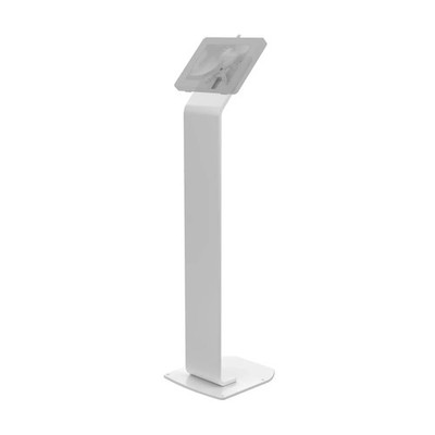 CTA Digital White Floor Stand Kiosk VESA Compatible Heavy-Duty Display Mount.