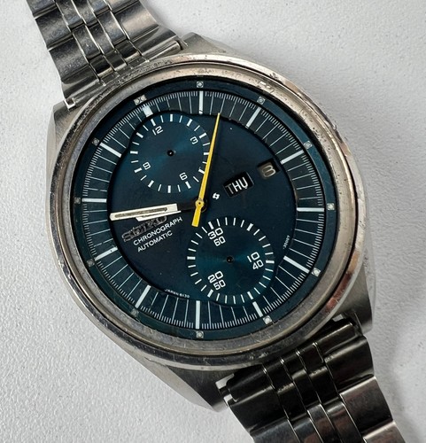Seiko 6138-3002 Jumbo Automatik Chronograph Uhr Herren schwarzes Zifferblatt Vintage 6138B - Bild 9 von 10