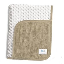 Baby Blankets for Newborn Unisex: Thermal Minky Dotted Backing - Minky-olive