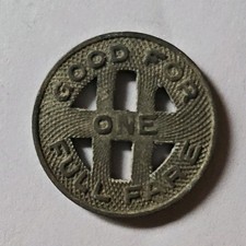 Honolulu Rapid Transit Co. 1924 Metal Token Good for One Full Fare