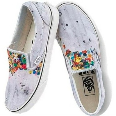 Vans MOCA Classic Women Size 5 Breanna Young Nimbus Clouds buttons 032026