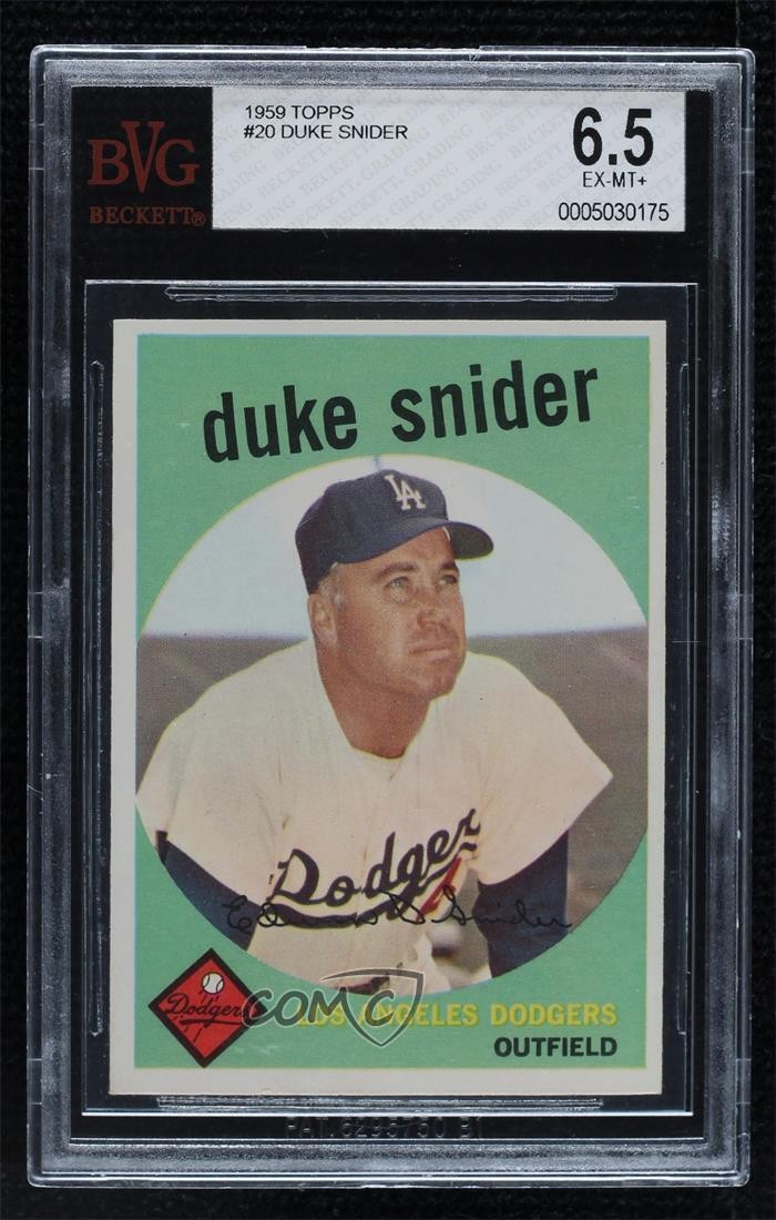 1959 Topps Duke Snider #20 BVG 6.5 HOF 2d2