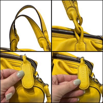 Loewe Yellow Chain Leather Large Tote Logo Embossed Shoulder Bag