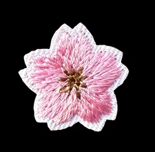 pink Flower iron on patch applique 7/8 inch