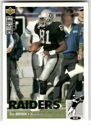 Tim Brown 1994 Collector's Choice Silver Football Excellent