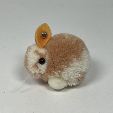 Vintage Steiff Woolen Wool Pom Rabbit 7132/04 Ear Button NO TAG 2&rdquo;