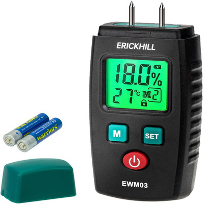 Holzfeuchtemessgerät - EWM03 mit 5 Modi, LCD Display Hintergrundbeleuchtung