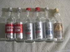 Lot Of 6 Vintage Mini Alcohol Glass Bottles  Empty Bosnia/ Croatia