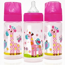 3 PCS 9 oz Anti Colic Baby Bottles Medium Flow Nipples 47M Blue Elephants