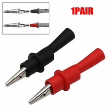 Pair of Insulated Alligator-Clip Test Leads, Red Black, 3.11 in, 10 A, 1000 V